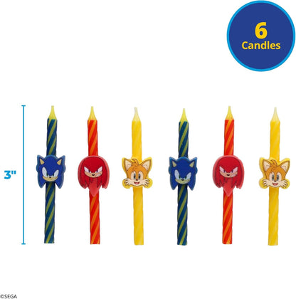 Sonic the Hedgehog Birthday Candles | Cake Decoration Toppers | 6 Count3