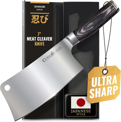 Meat Cleaver Knife, 7" Butcher Cleaver – Ultra Sharp Japanese Blade1