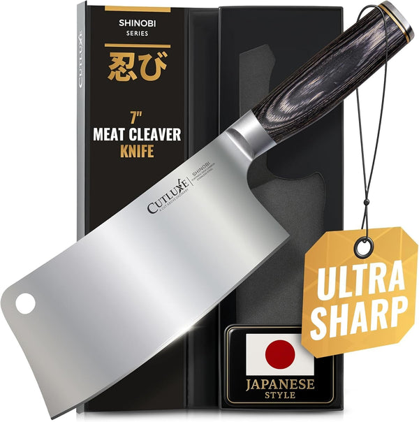 Meat Cleaver Knife, 7" Butcher Cleaver – Ultra Sharp Japanese Blade1