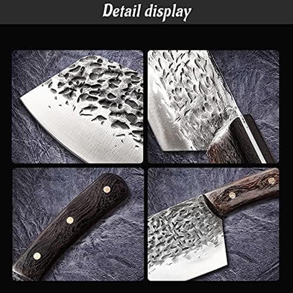 Meat Cleaver Knife, 7 Inch Forged Knife Handmade Kitchen Chinese Chef Meat Slicing Cleaver Vegetables Cutting Fish Fillet Knives Stainless Steel5