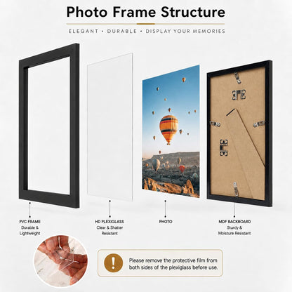8.5X11 Inch Picture Frame Black for Certificate Poster and Photo, Horizontal and Vertical Formats for Wall Hanging or Tabletop, 8.5X11 Frame with Shatter Resistant Plexiglass, Black2