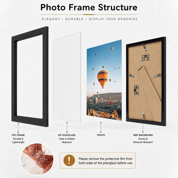 8.5X11 Inch Picture Frame Black for Certificate Poster and Photo, Horizontal and Vertical Formats for Wall Hanging or Tabletop, 8.5X11 Frame with Shatter Resistant Plexiglass, Black2