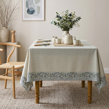 Designer Linen Rectangular Tablecloth,102"X63"-Segerman B6