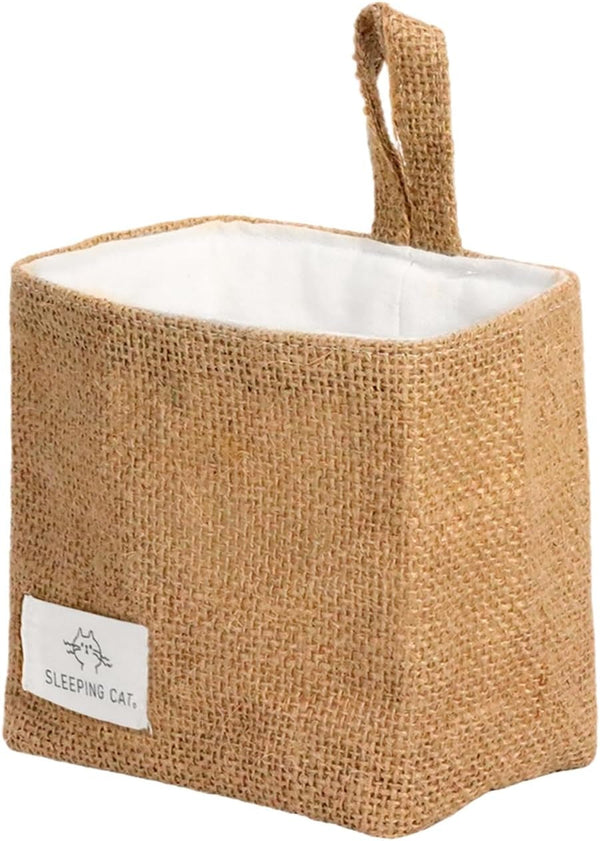 Small Cotton and Linen Hanging Storage Basket for Desktop, Ideal for Organizing Keys and Miscellaneous Items.1