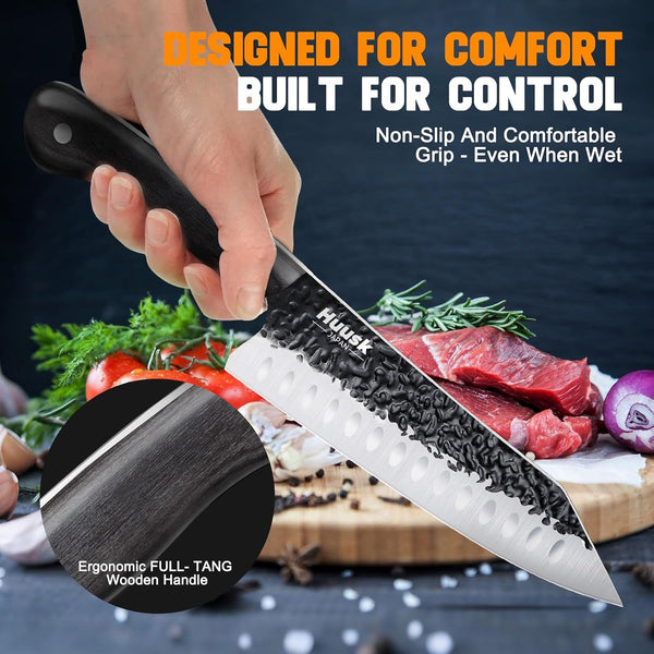 Knives from Japan Santoku Knife - Hand Forged Chef Knife for Meat Cutting - Ideal Kitchen Knife Made from a Single Piece of High Carbon Steel Christmas Gift for Men and Women5