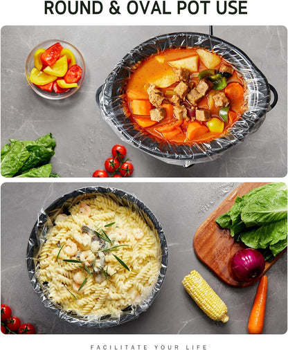 30 Slow Cooker Liners, Extra Large 14"X 22" Fit 6QT to 10QT Pots | BPA Free, Heat-Resistant up to 400°F, Durable Nylon Blend, High Tenacity, 100% Leak-Proof, Disposable Liners, Easy Cleanup8