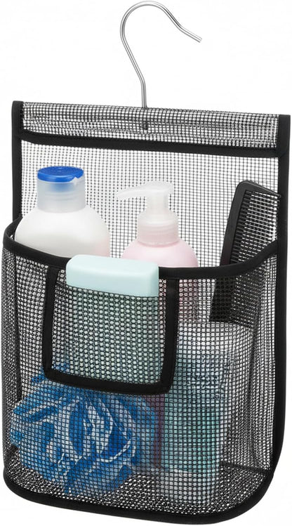 Mesh Shower Caddy Hanging, PVC Bathroom Storage Bag with Hooks for College Dorm, Gym, Swimming, RV and Travel1