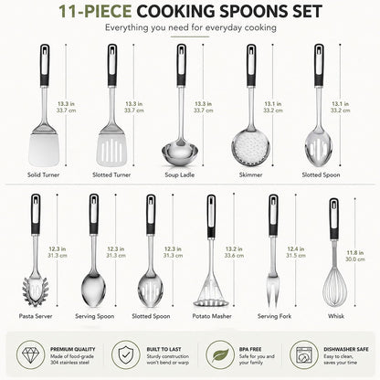 Stainless Steel Kitchen Utensil Set,11 Piece2