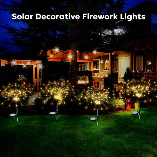 Solar Fireworks Lights Outdoor Waterproof Garden Fairy Light outside Solar Sparkles Landscape Lights 120 LED Decorative Outdoor for Backyard Patio Pathway Lawn Party Walkway Decor, 4 Pack7