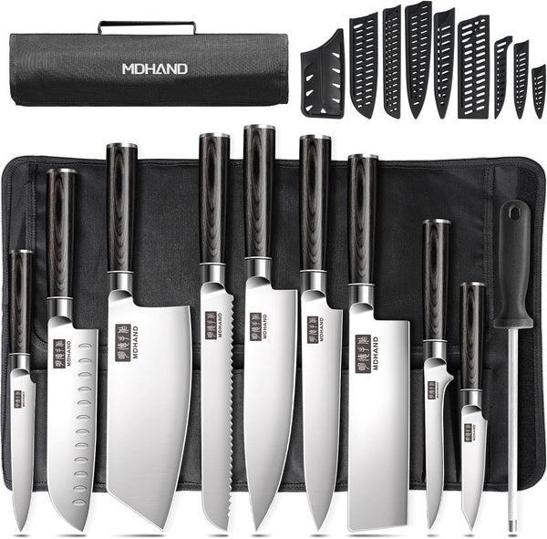 Chef Knife Set with Roll Bag, Ultra Sharp Japanese Kitchen Knife Set1