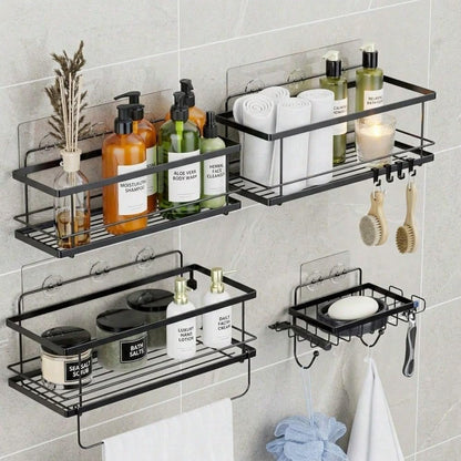 2 Pack Shower Caddy Adhesive Replacement, Waterproof Strong Adhesive Hooks Strips, No Drilling, for Shower Shelf Bathroom Storage Shelves Soap Holder Kitchen Racks2