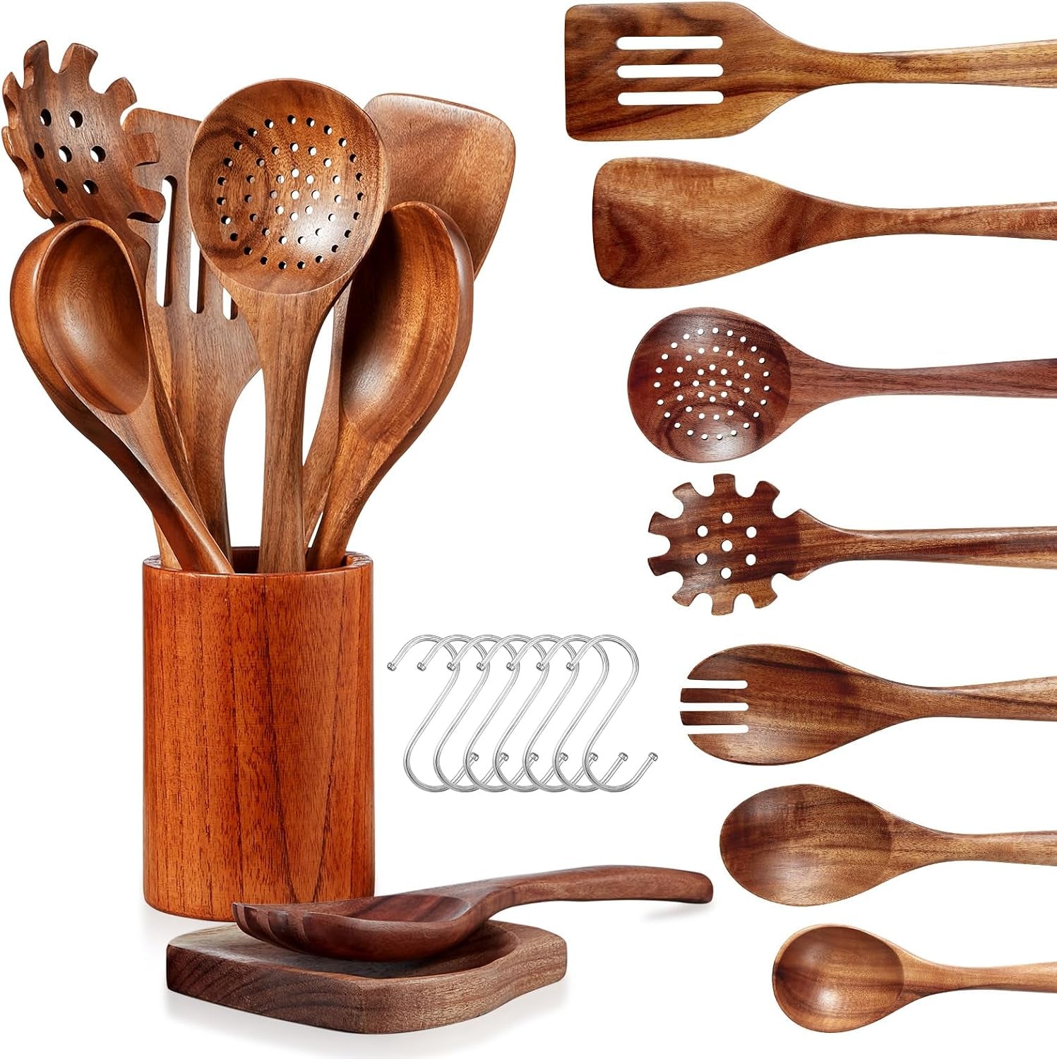 wooden-kitchen-utensil-set-10-piece-natural-teak-with-spoon-rest-hooks