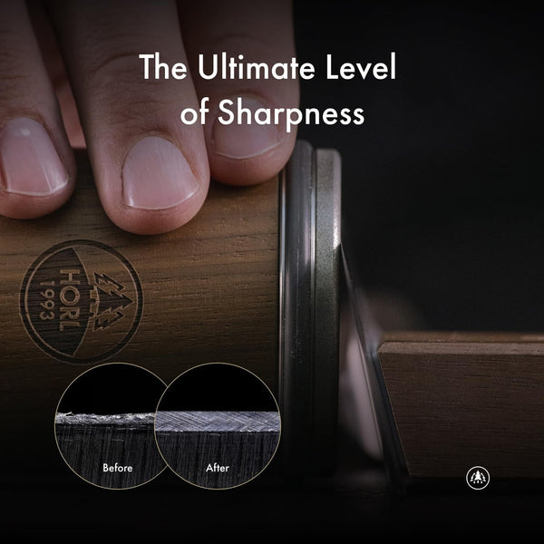 2 Walnut Rolling Knife Sharpener - Kitchen Knife Sharpener for Razor Sharp Edges Made in Germany - Easy Knife Sharpening Kit - Roller with Magnetic Holder with 15 & 20 Degrees2