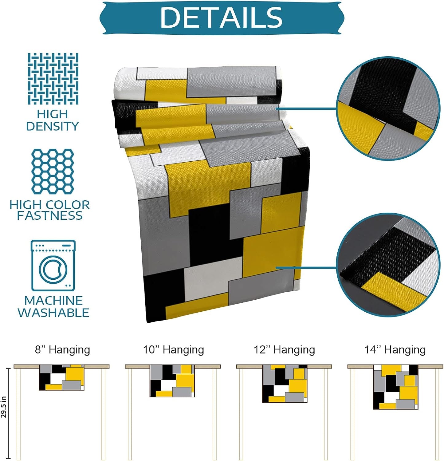 table-runner-with-placemats-set-of-6-yellow-grey-black-splicing-color-block-cotton-linen-kitchen-dining-mats-non-slip-table-cover-13x70-table-mats-set-for-dresser-dining-table-abstract-modern-art