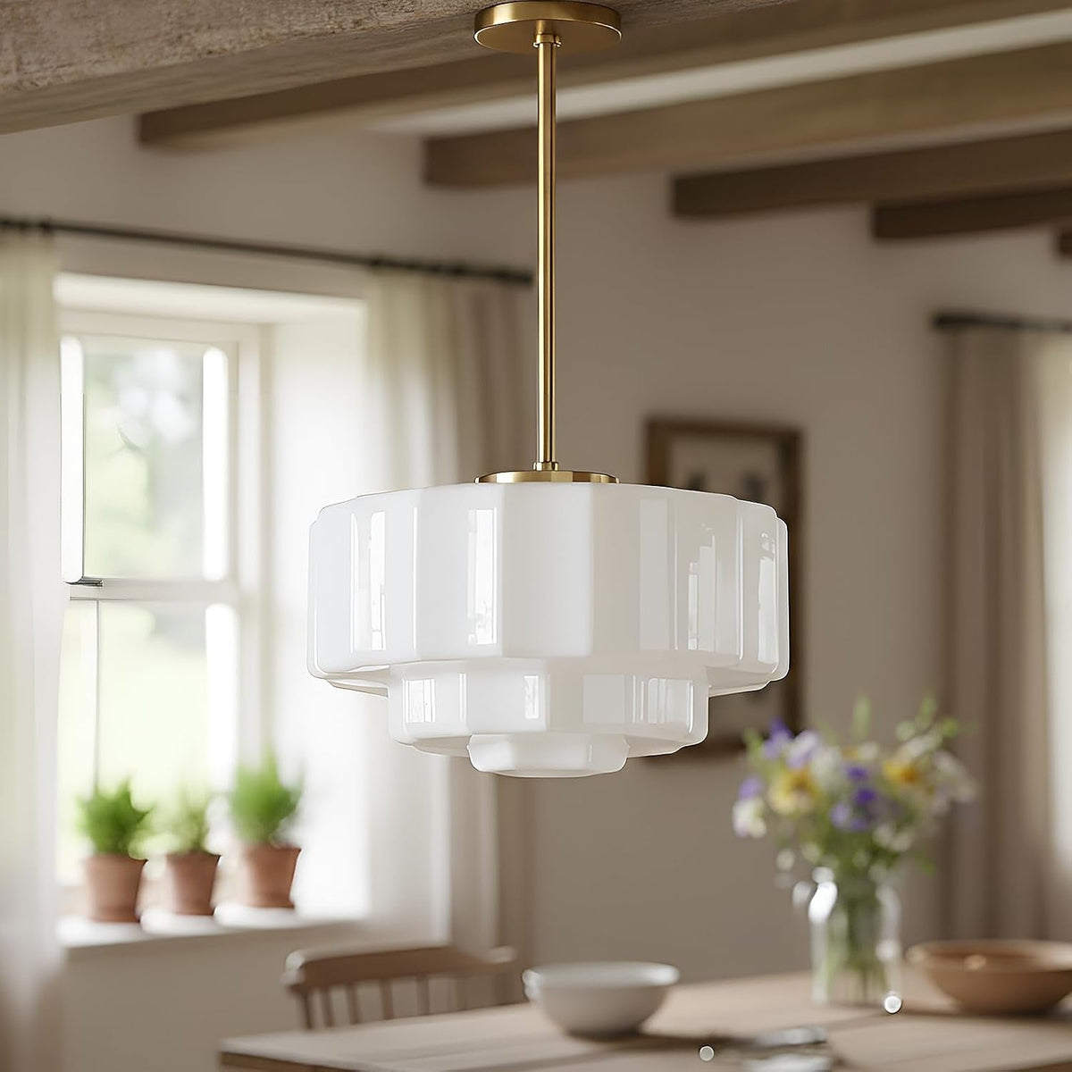 vintage-milk-glass-pendant-lights-13-7-white-art-deco-chandelier-semi-flush-mount-ceiling-light-for-bedroom-foyer-living-room-bar-counter-contains-three-e12-bulbs-gold-13-7inch