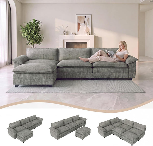 118.9" L Shaped Cloud Couch, Modular Sectional Sofa for Living Room3