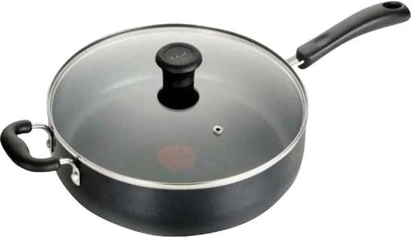 Specialty Nonstick Saute Pan with Glass Lid 5 Quart, Oven Broiler Safe 350F, Cookware, Deep Frying Pan with Handle, Skillet, Kitchen, Pots and Pans, Dishwasher Safe, Black1