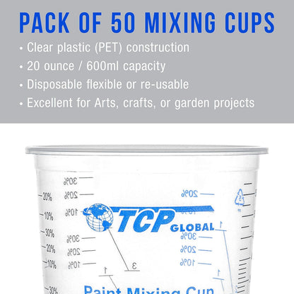 20 Oz. (600Ml) Graduated Plastic Mixing Cups - Box of 504