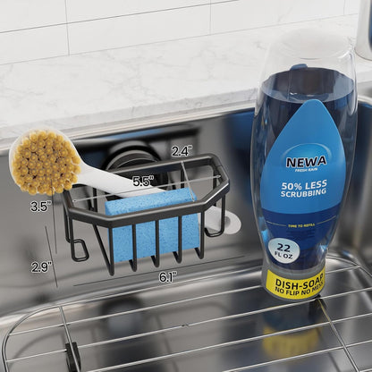 Sponge Holder for Kitchen Sink with Strong Suction Cup-Black5