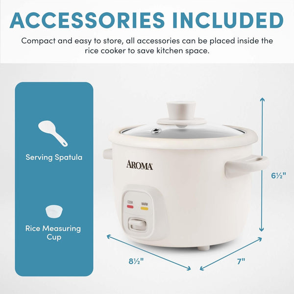Housewares 4-Cups (Cooked) / 1Qt. Rice & Grain Cooker (ARC-302NG), White7