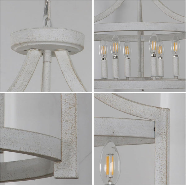 6-Light Farmhouse Chandelier, Vintage Dining Room Light Fixture8
