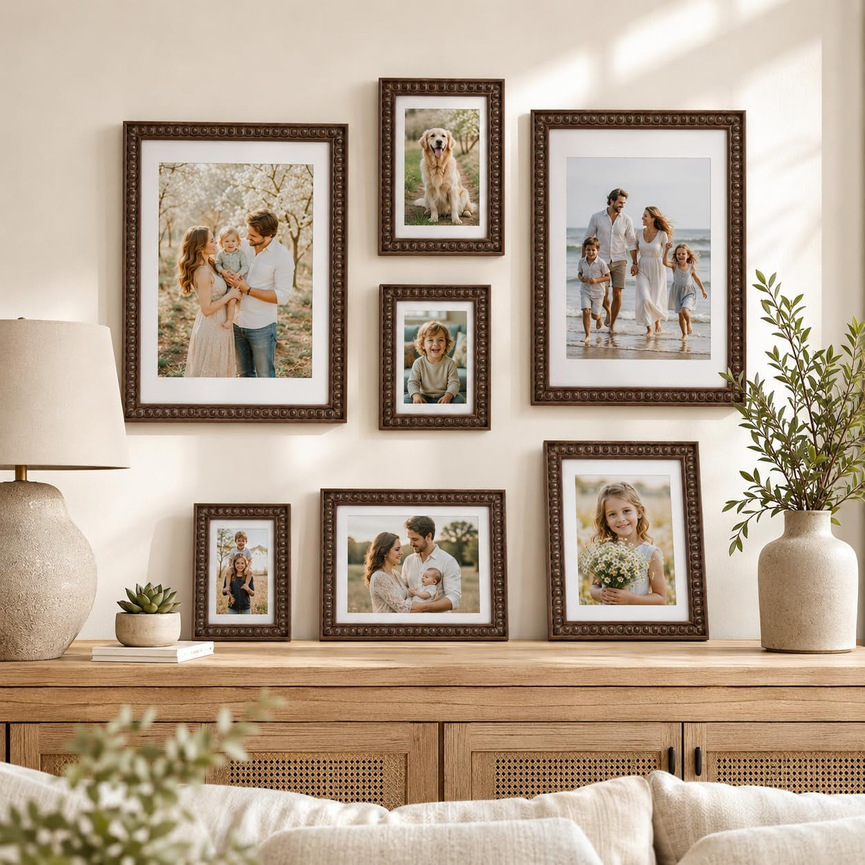 solid-wood-12x16-picture-frame-beaded-frame-with-11x14-mat-rustic-vintage-12-by-16-photo-frame-matted-with-plexiglass-for-wall-display-brown