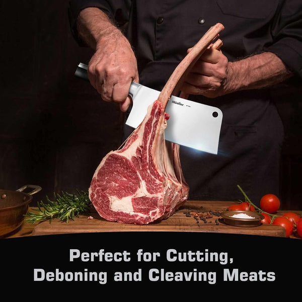 7-Inch Meat Cleaver Butcher Knife, German High Carbon Steel2