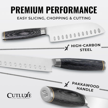 Santoku Knife, 5" Japanese Meat & Vegetable Knife for Chopping2