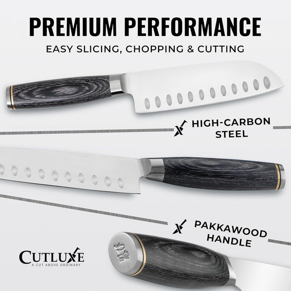 Santoku Knife, 5" Japanese Meat & Vegetable Knife for Chopping2