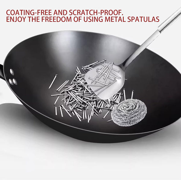 Cast Iron Wok Pan 12.6 Inch with Wooden Handle, Chinese round Bottom Cooking Wok Small Size Coating Free7