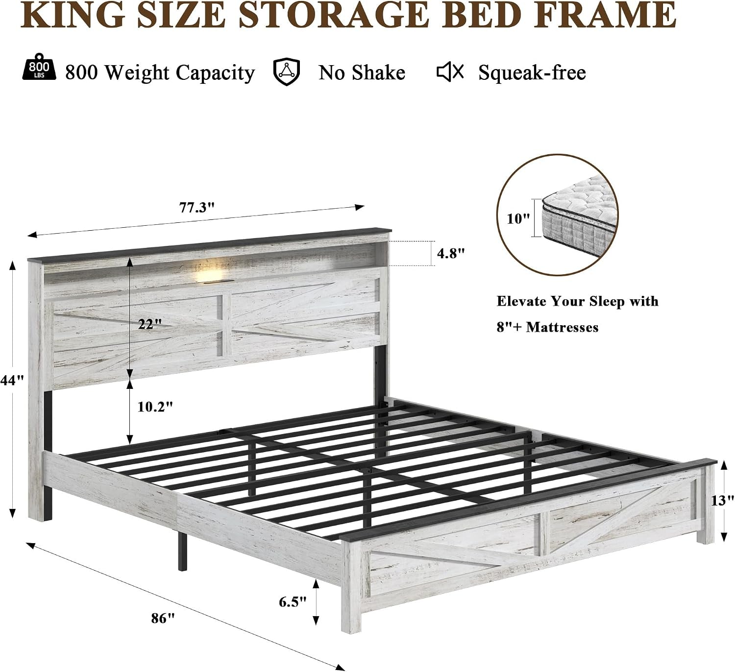 farmhouse-king-size-bed-frame-with-headboard-storage-shelf-wood-platform-bed-frame-with-led-lights-charging-station-rustic-white-metal-bed-no-box-spring-needed-noise-free-sturdy-structure