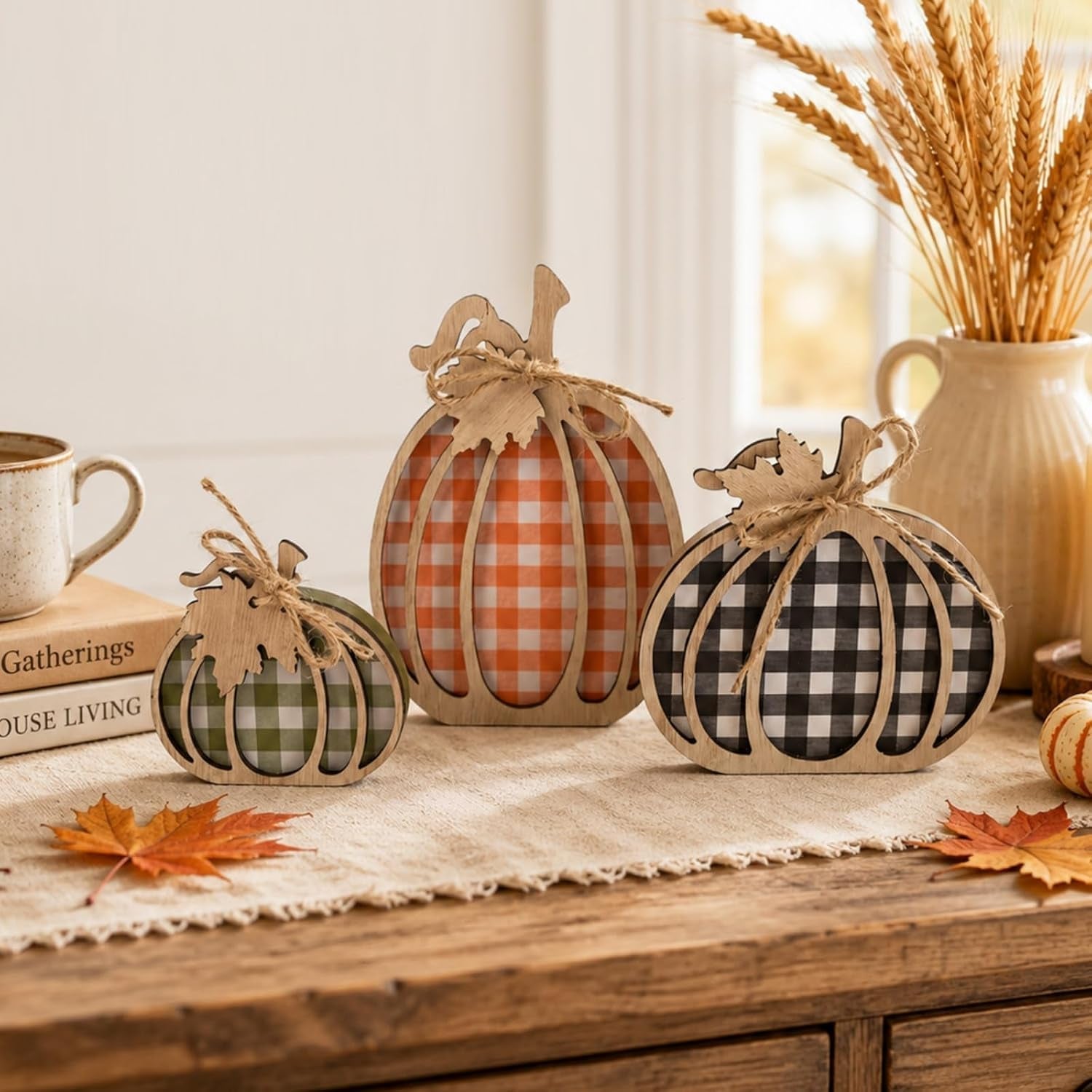3-pcs-pumpkin-signs-buffalo-plaid-fall-table-mantel-home-decor-4-7x9-1-wooden-black-white-checkered-pumpkin-autumn-thanksgiving-decorations-indoor-tabletop-tiered-tray-shelf-kitchen
