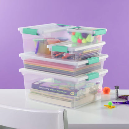 Clip Box, Stackable Clear Plastic Bins- Large, 6-Pack7