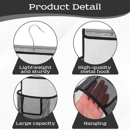 Mesh Shower Caddy Hanging, PVC Bathroom Storage Bag with Hooks for College Dorm, Gym, Swimming, RV and Travel3