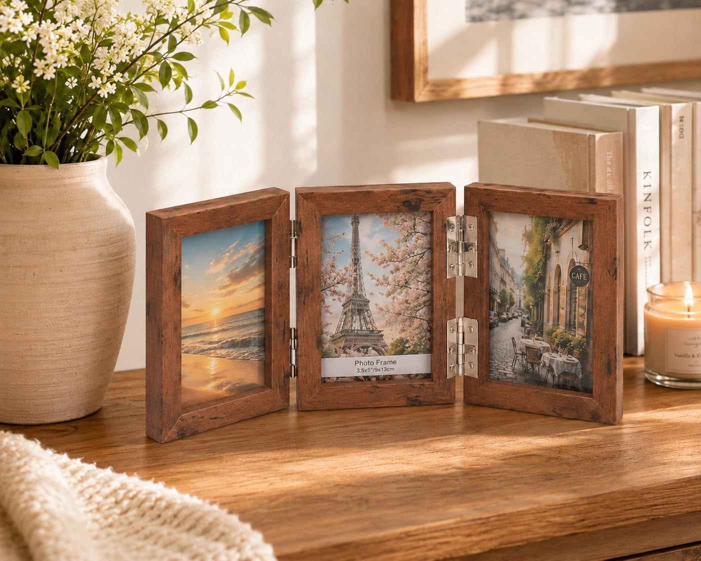 3-picture-photo-collage-frame-3-5x5-triple-desk-office-cute-decor-brown