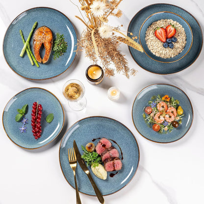 Ceramic Dinnerware Sets for 6, 18Pcs Plates and Bowls Sets Dishes3