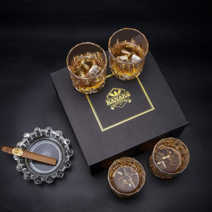 Old Fashioned Whiskey Glasses with Luxury Box - 10 Oz Rocks Barware for Scotch, Bourbon, Liquor and Cocktail Drinks - Set of 4 - Men Gift | Rocks Barware for Scotch, Bourbon, Liquor and Cocktail Drinks Set of 4 Men Gift8