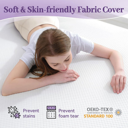 2 Inch Gel Memory Foam Mattress Topper Twin XL Size/Twin Extra Long, Ventilated High Density Pad for Back Pain, Bed Topper with Removable Soft Cover, Certipur-Us Certified4