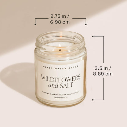 Salt and Sea Patterned Candle – Soy Candles with Sea Salt, Citrus, Musk, Amber Aroma– 40 Hour Burn – 9Oz Clear Glass Jar – Ocean Summer Candles for Home Decor7
