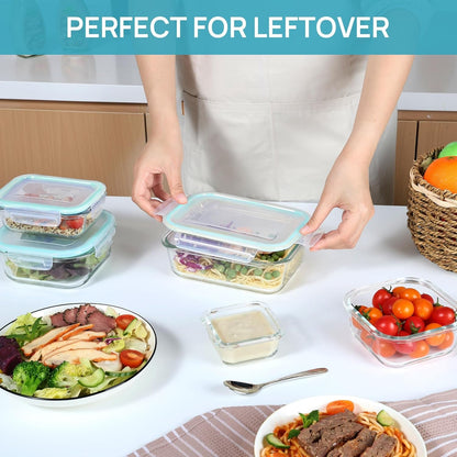 8 Pack Glass Food Storage Containers with Airtight Lids7