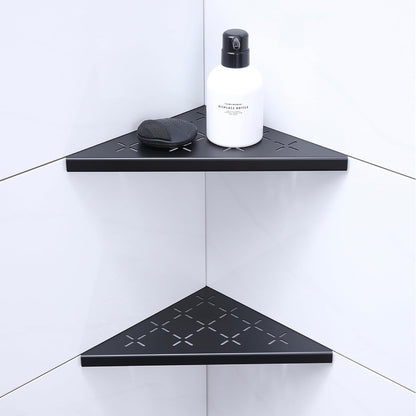 10" Corner Shower Shelf, 2-Pack Shower Shelves SUS304 Stainless Steel Bathroom Shelves for Tile Walls, Recessed Corner Shelf Organizer Rack, No Drilling (Matte Black)1