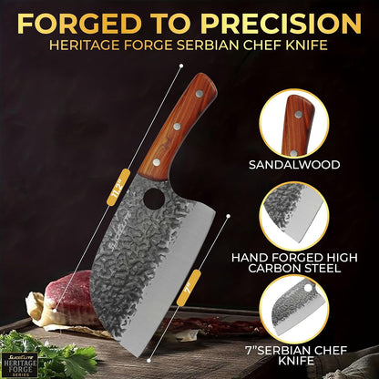 Serbian Chef Knife Vegetable Chopper Meat Cutting Kitchen Knife Food Prep7