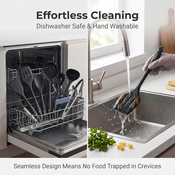Kitchen Utensils Set, 10PCS Silicone Utensils Set for Cooking, Black5