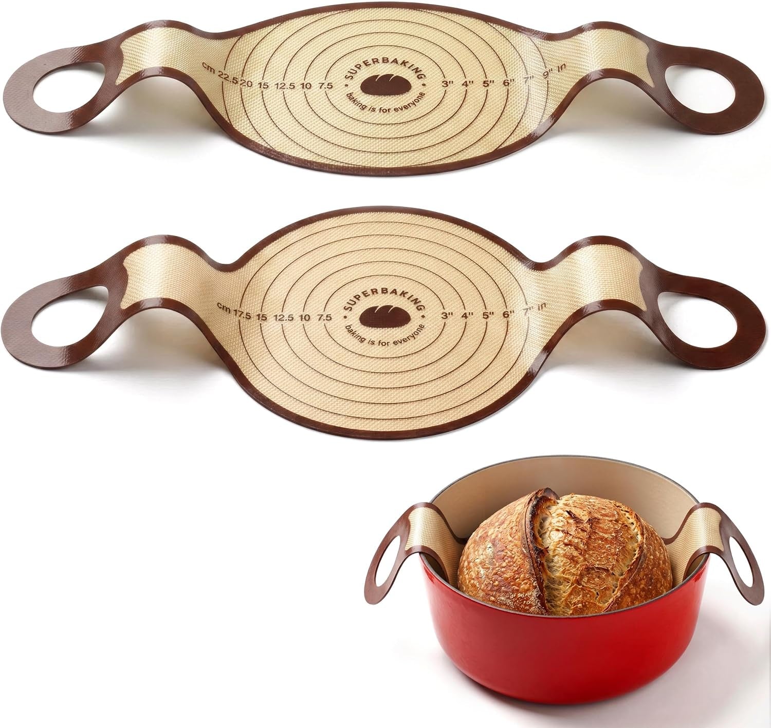 pro-silicone-bread-sling-2-pcs-9in-round-oval-482f-heat-resistant-non-stick-dutch-oven-liners-long-handles-reusable-sourdough-baking-supplies