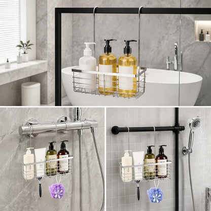 Hanging Shower Caddy, Multi-Slot Bathroom Storage Rack with Hooks, Accessory Organizer for Elderly, Seniors & Mobility Impaired Users6