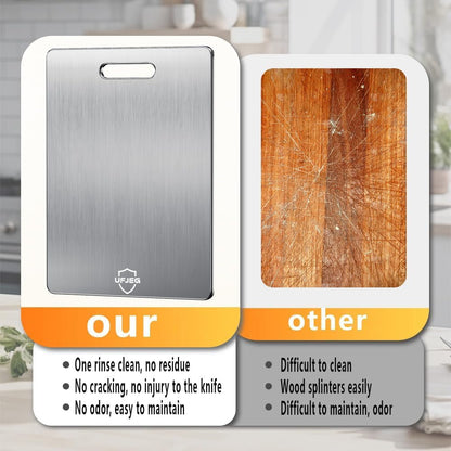 Titanium Cutting Board, 3 PCS Titanium Cutting Boards for Kitchen, Non Toxic, Double-Sided Food Grade Chopping Board for Outdoor Camping(15.6" X 11", 13" X 9.3", 11.8" X 7.8")3