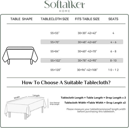 Outdoor Linen Tablecloth Square, Waterproof Cotton Boho Farmhouse Table Cloths with Tassel, Heavy Weight Wrinkle Free Table Cover for Picnic Camping Dining - 55 X 55 Inch, Blue Stripe6