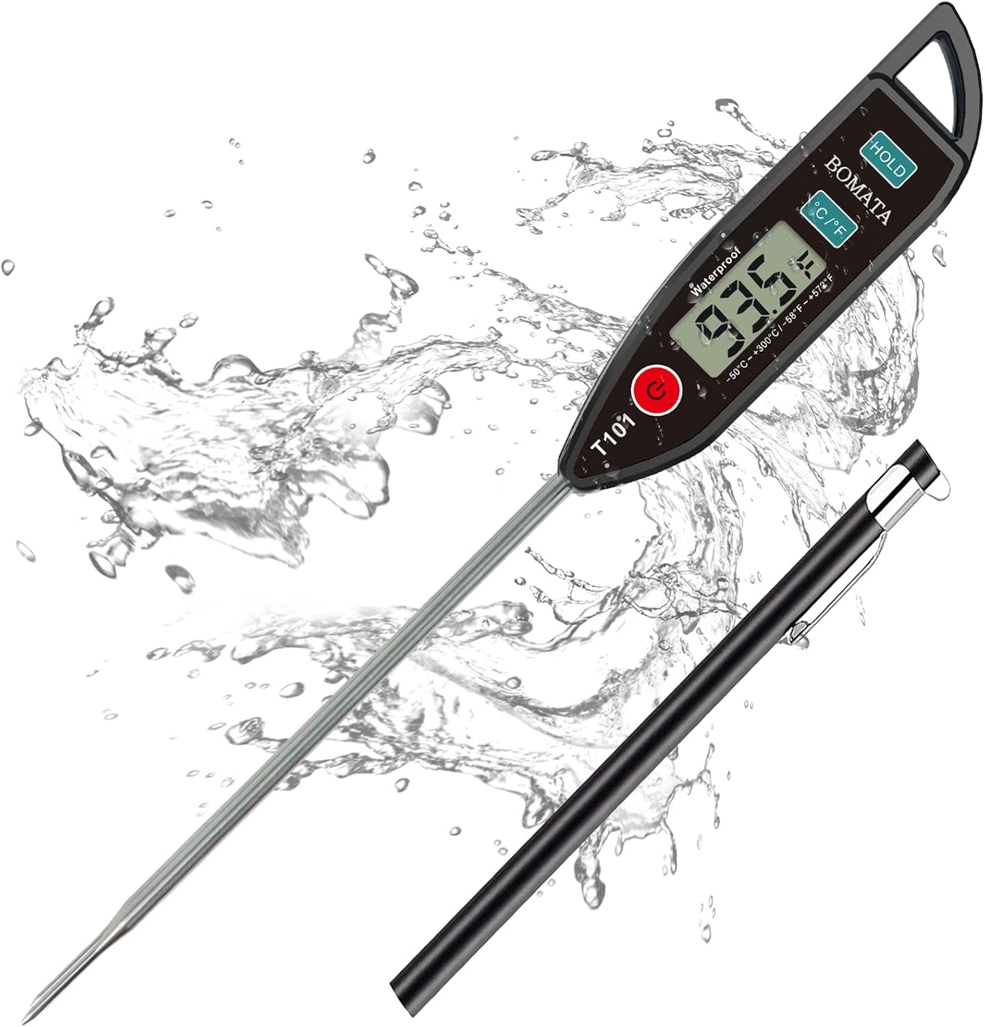 digital-water-thermometer-for-liquid-meat-cooking-ipx7-waterproof-instant-read-food-thermometer-5in-long-probe-for-candle-water-meat-bbq-t101-black-color
