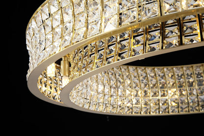 Modern Crystal Chandelier round 20-Light 39" Copper/Brass Finish5