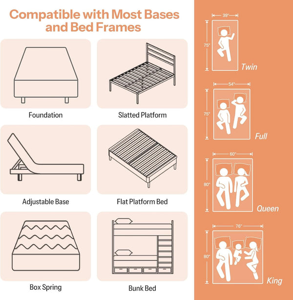 Queen Mattress 8 Inch, Queen Size Cooling Gel Memory Foam Matteress in a Box with Firm Feel for Back Pain, Motion Isolation, Pressure Relief, Fiberglass Free, Certipur-Us Certified7